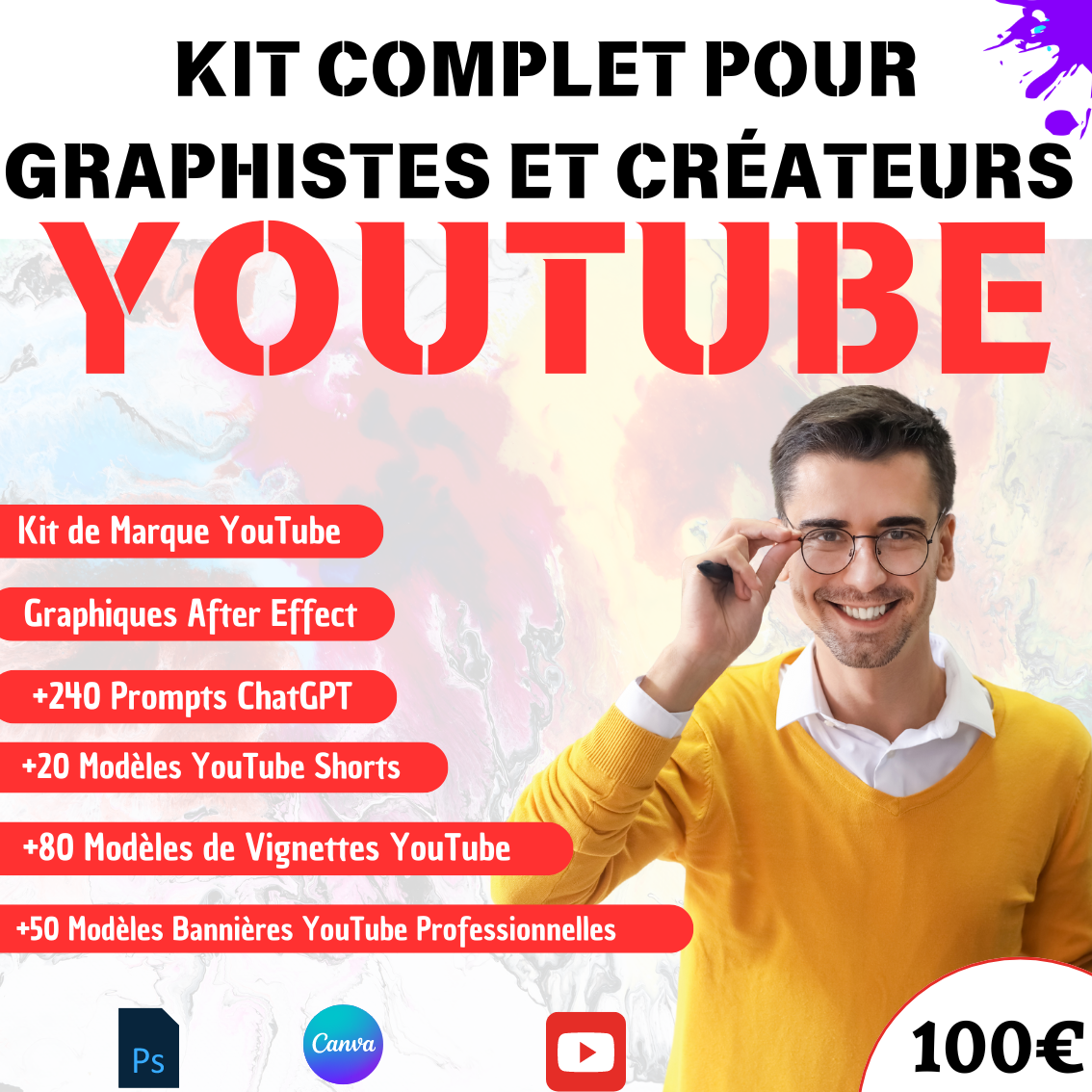 Kit Complet pour Créateurs YouTube et graphistes : Le Pack d'outils essentiel pour tout créateur de contenu YouTube