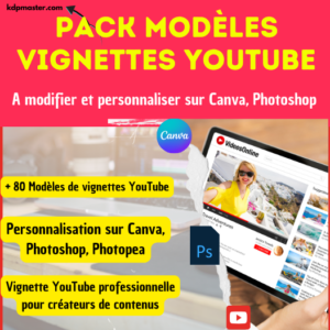 Pack Modèle Vignettes YouTube : Créez des Miniatures irrésistibles en quelques clics avec notre Pack Modèle Vignettes YouTube Professionnelles !